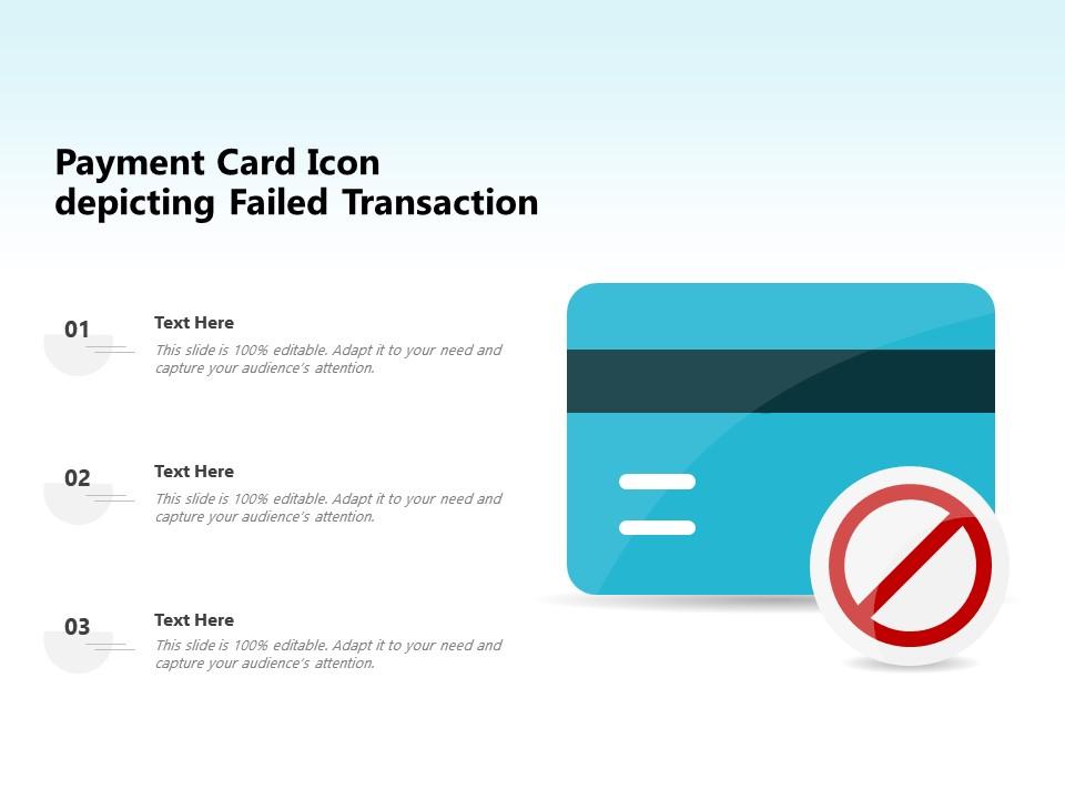 Payment card icon depicting failed transaction Slide01