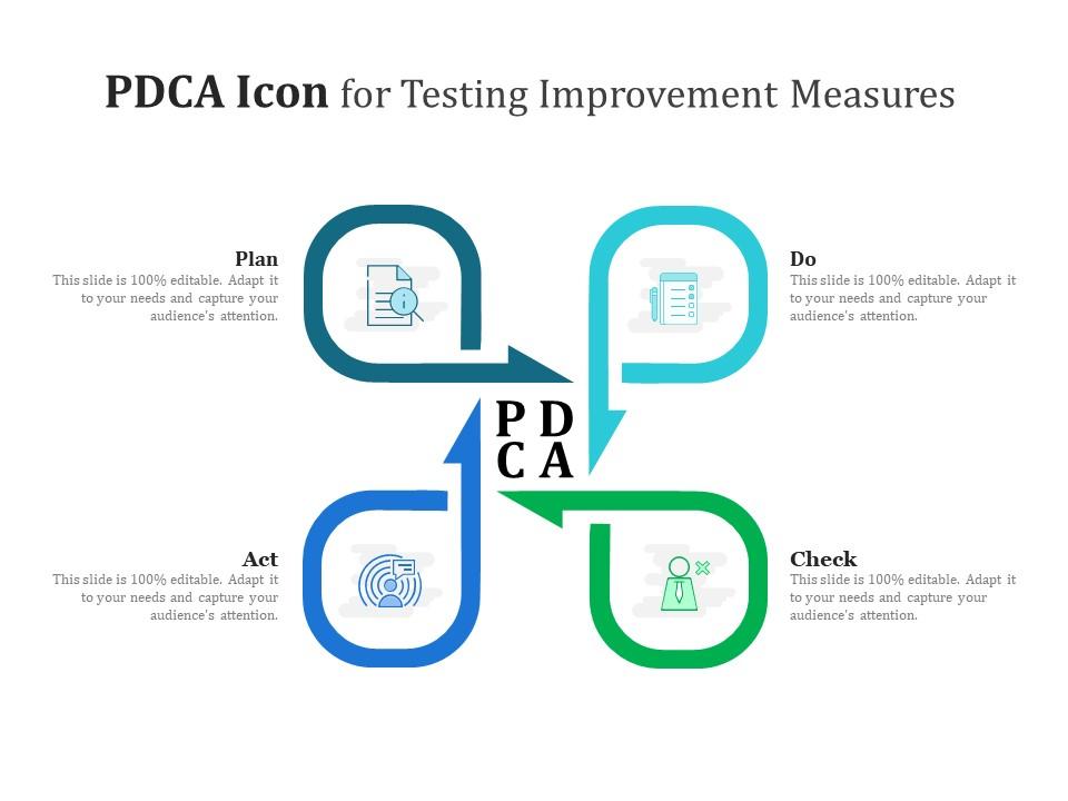 Pdca icon for testing improvement measures Slide01