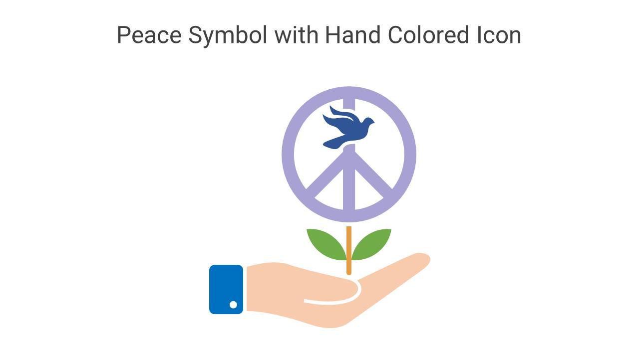 Peace Symbol With Hand Colored Icon In Powerpoint Pptx Png And Editable Eps Format Slide01