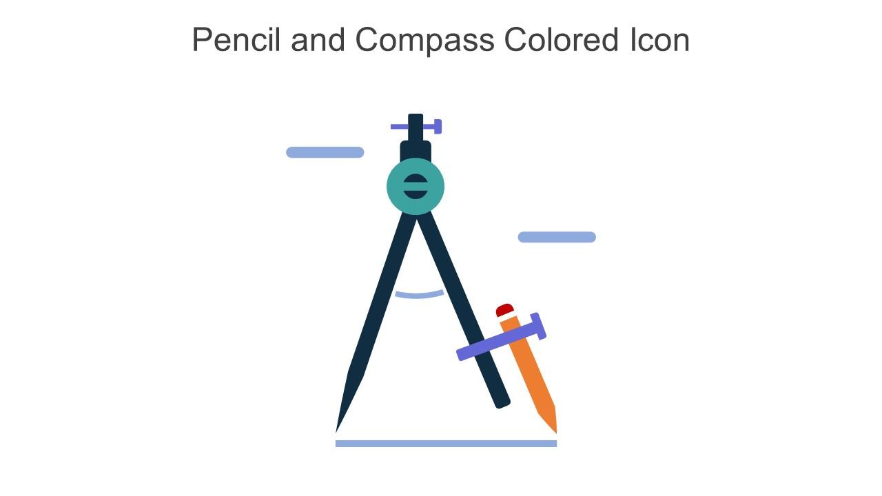 Pencil And Compass Colored Icon In Powerpoint Pptx Png And Editable Eps Format