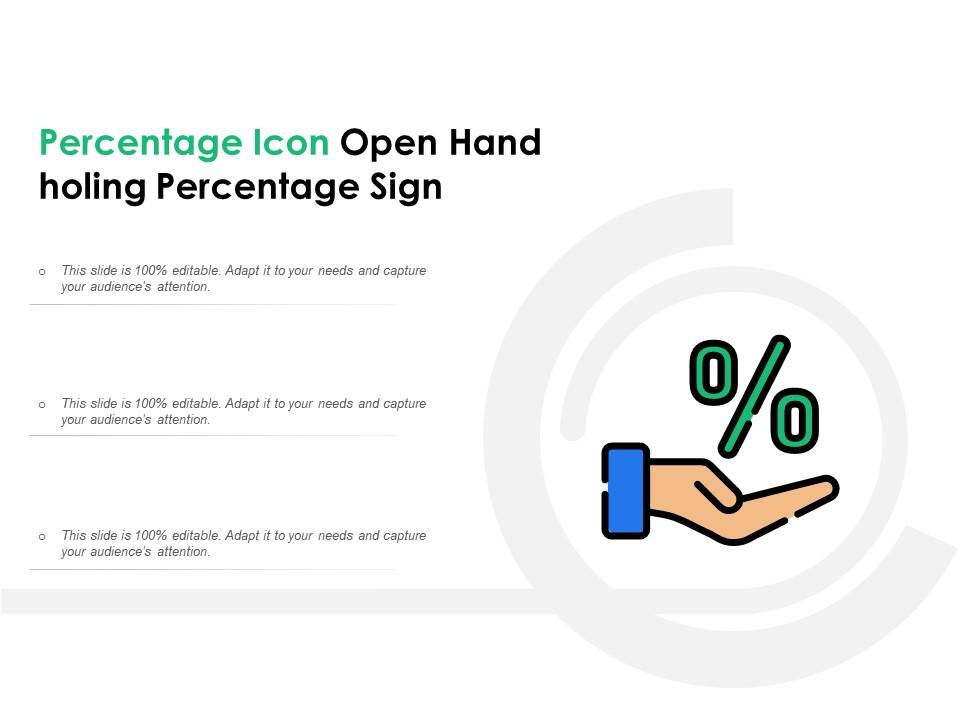 Percentage icon open hand holing percentage sign Slide01