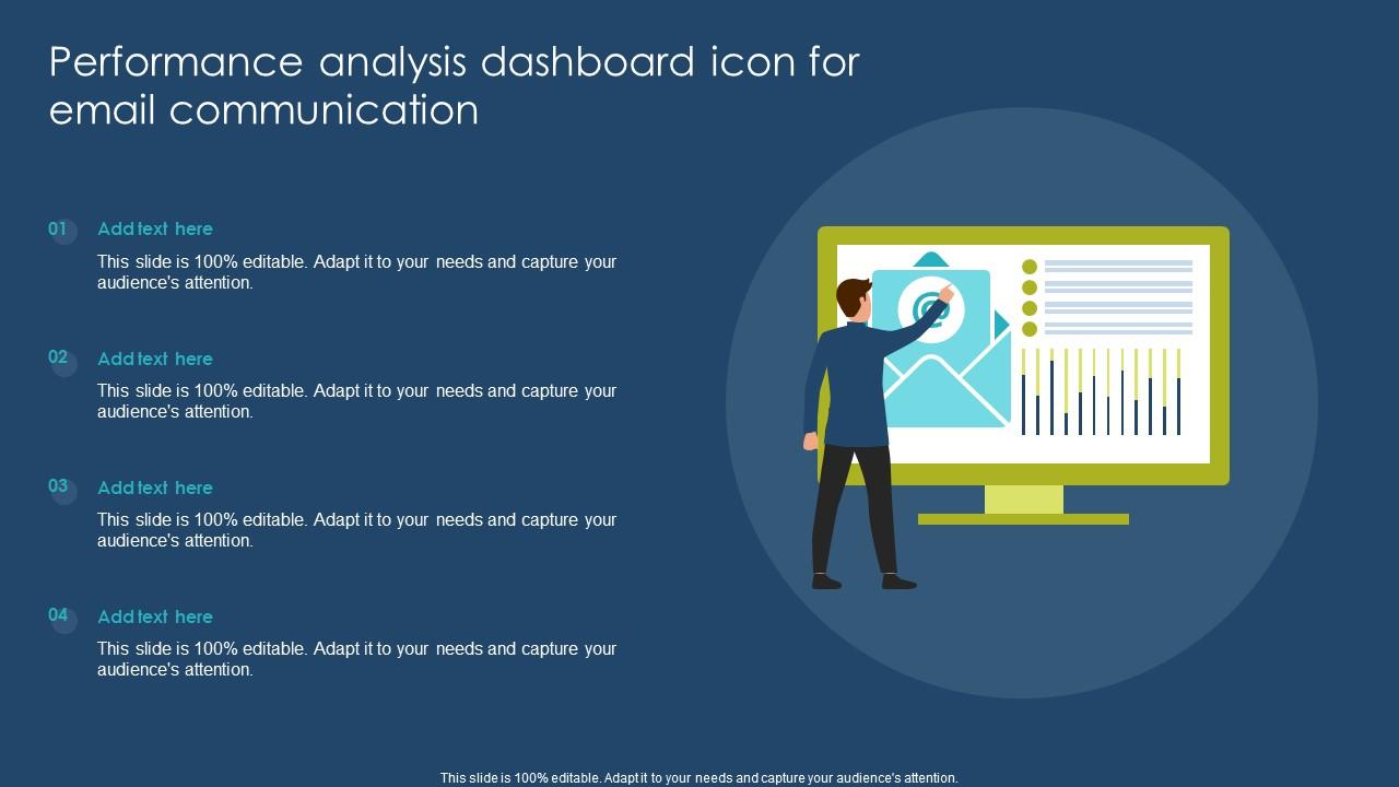 Performance Analysis Dashboard Icon For Email Communication Slide01