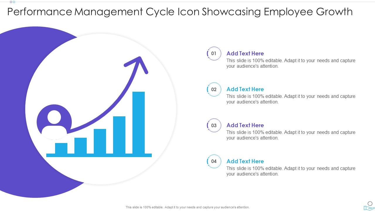 Performance Management Cycle Icon Showcasing Employee Growth Slide01