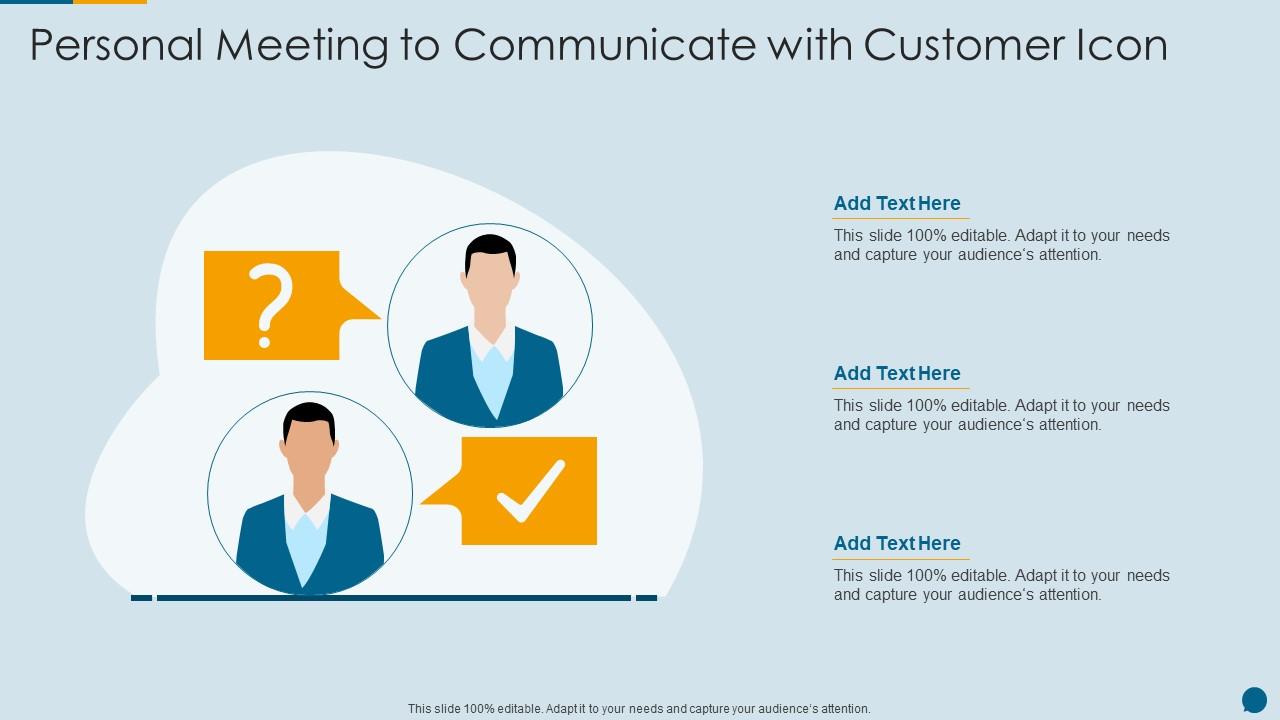 Personal Meeting To Communicate With Customer Icon Slide01