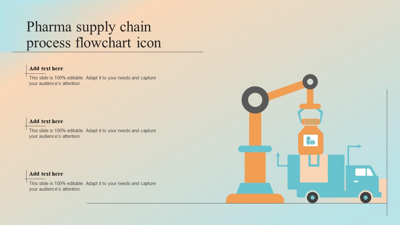 Pharma Supply Chain Process Flowchart Icon Slide01