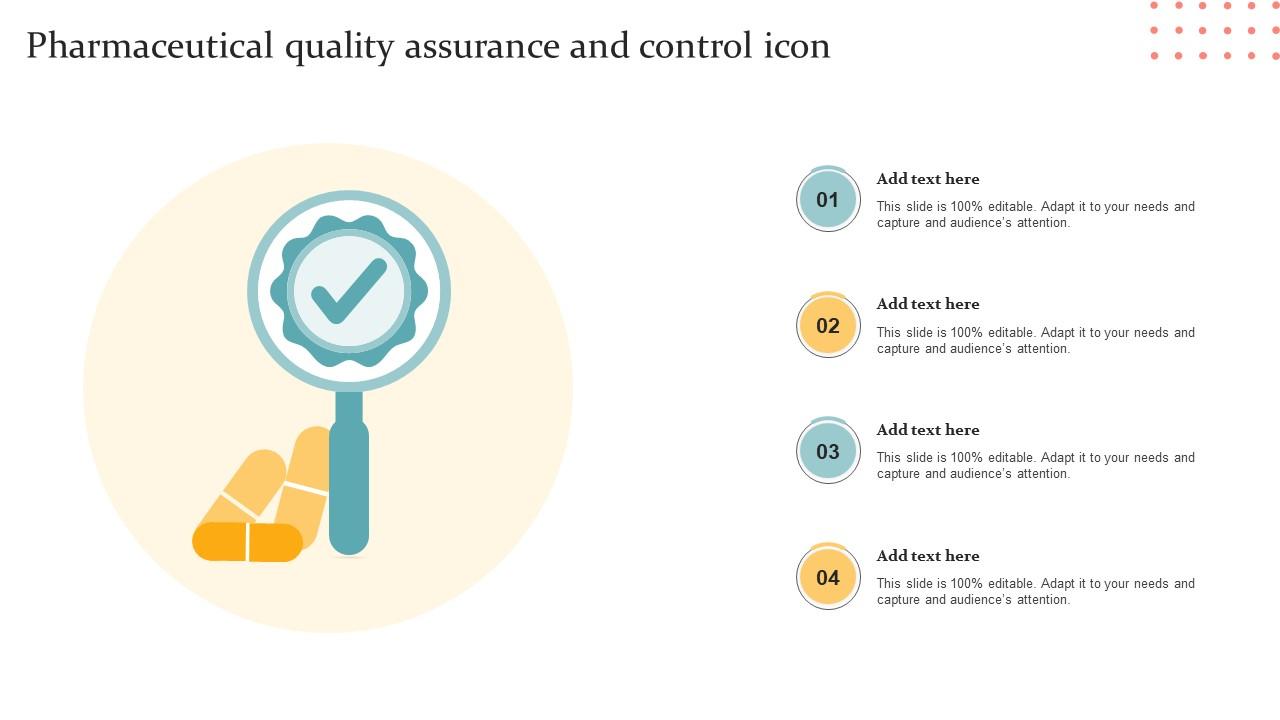 Pharmaceutical Quality Assurance And Control Icon Slide01
