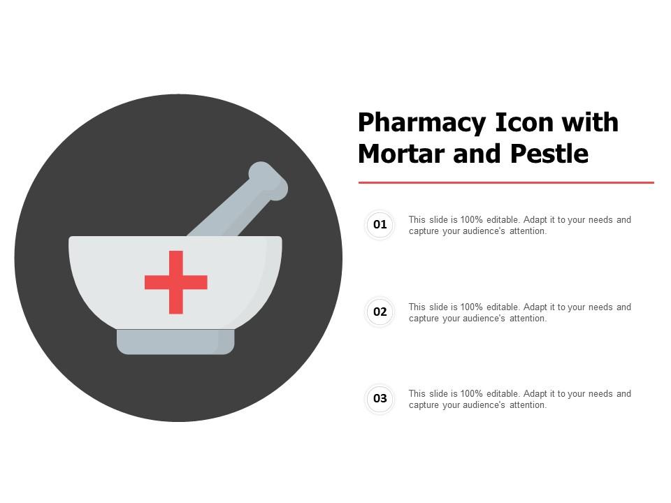 Pharmacy icon with mortar and pestle Slide01