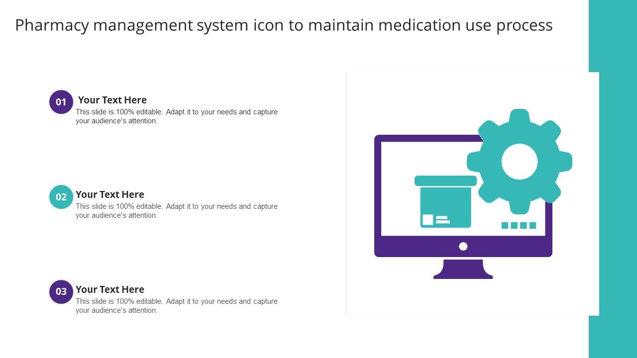 Pharmacy Management System Icon To Maintain Medication Use Process Slide01