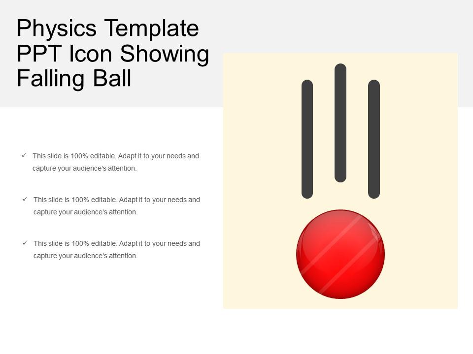 Physics template ppt icon showing falling ball Slide01