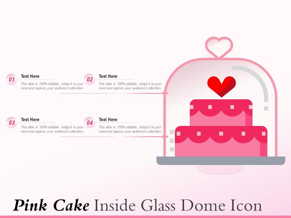 Pink cake inside glass dome icon Slide01