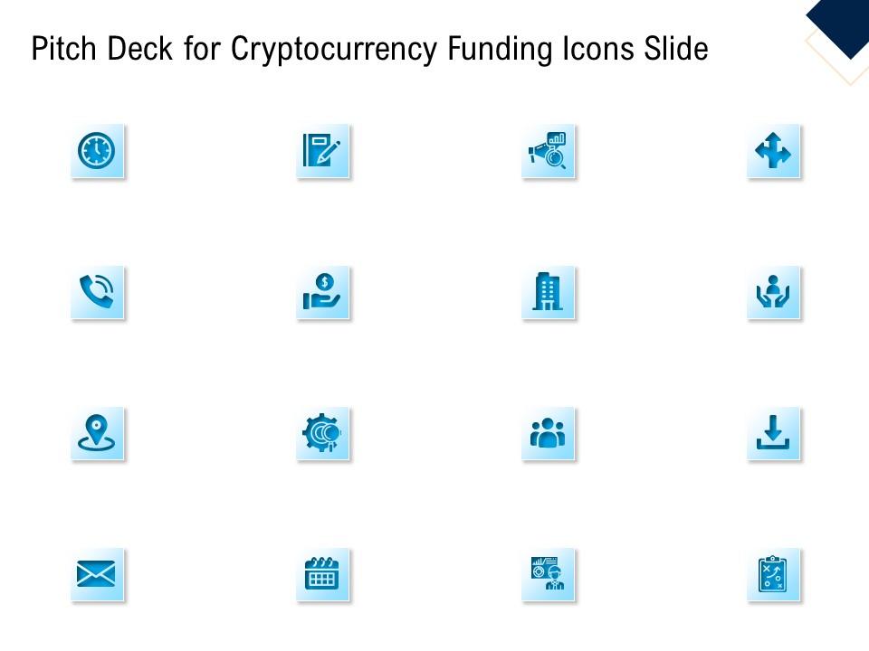 Pitch deck for cryptocurrency funding icons slide ppt structure Slide01
