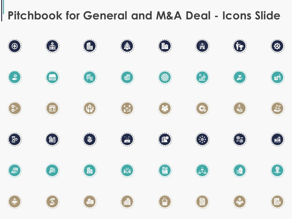 Pitchbook for general and m and a deal icons slide Slide01