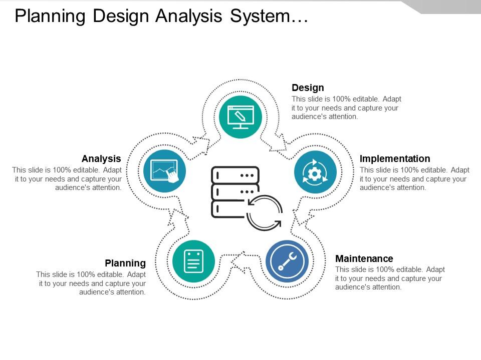 Planning design analysis system development life cycle with icons Slide01