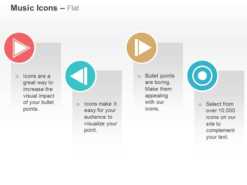 Play pause forward backward stop ppt icons graphics Slide01