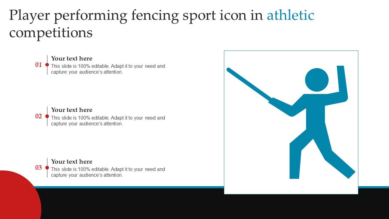 Player Performing Fencing Sport Icon In Athletic Competitions Slide01