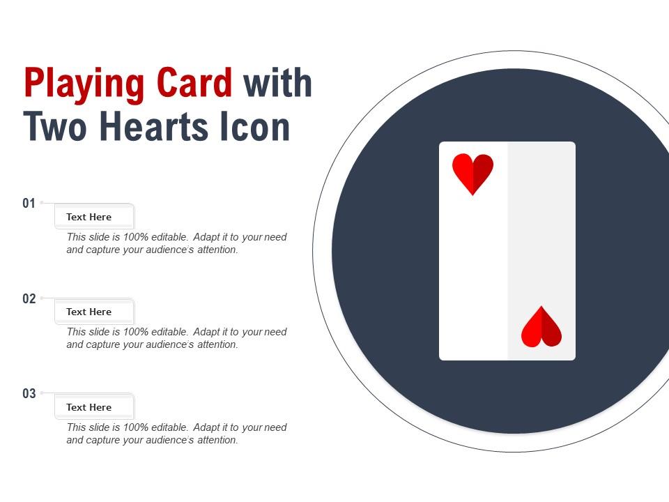 Playing card with two hearts icon Slide01