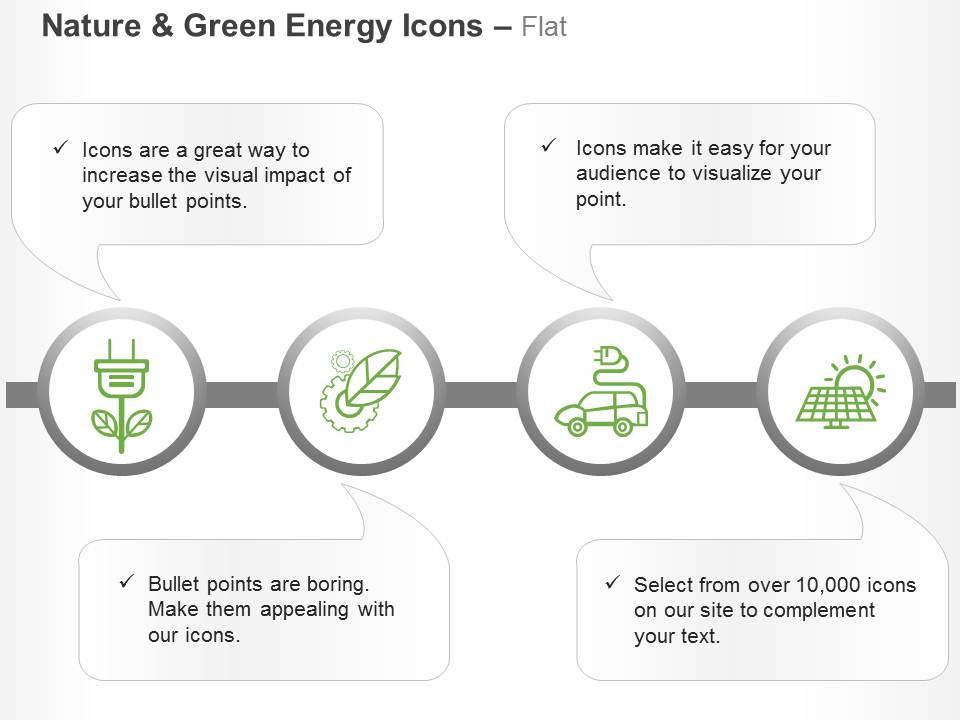 Plug gear car fuel solar energy plant ppt icons graphics Slide01