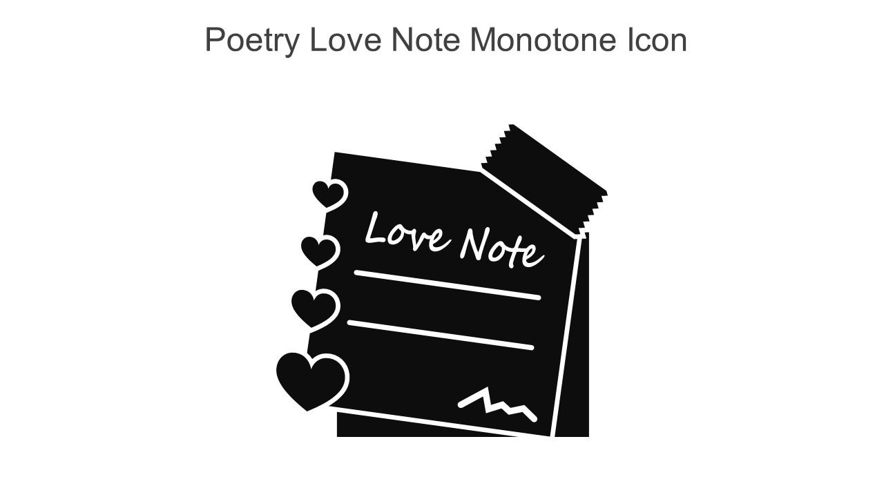 Poetry Love Note Monotone Icon In Powerpoint Pptx Png And Editable Eps Format