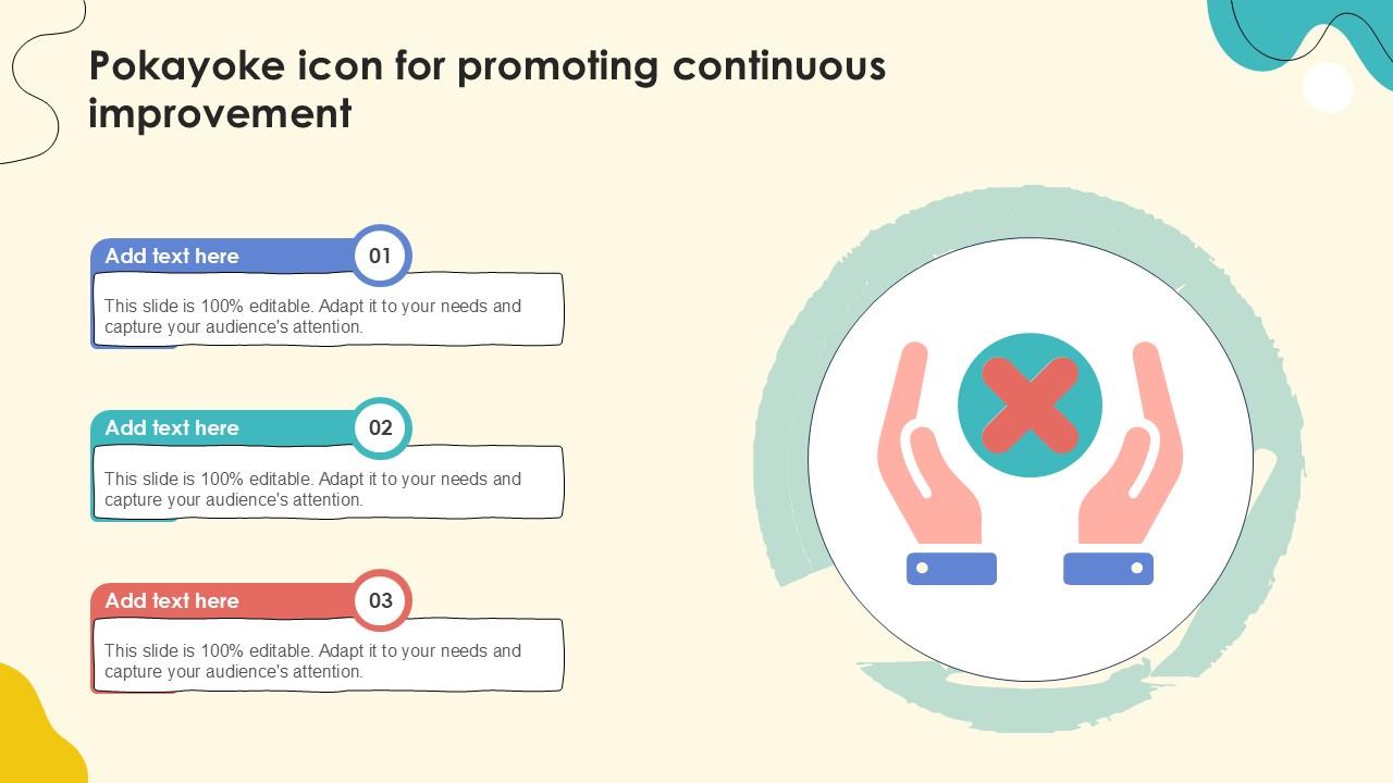 Pokayoke Icon For Promoting Continuous Improvement Ppt Presentation