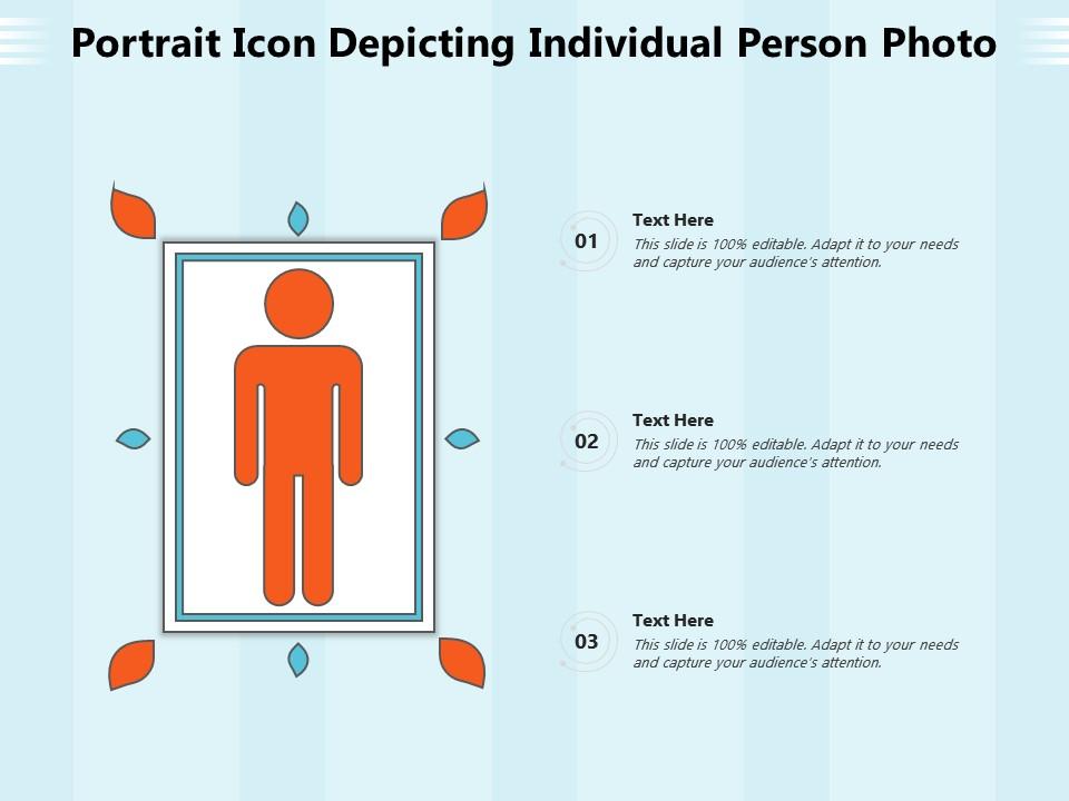 Portrait icon depicting individual person photo Slide01