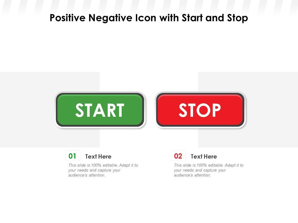 Positive negative icon with start and stop Slide01