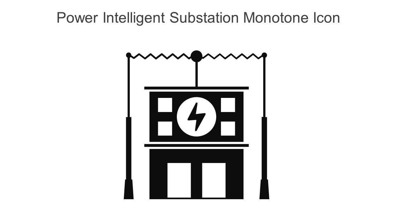 Power Intelligent Substation Monotone Icon In Powerpoint Pptx Png And Editable Eps Format