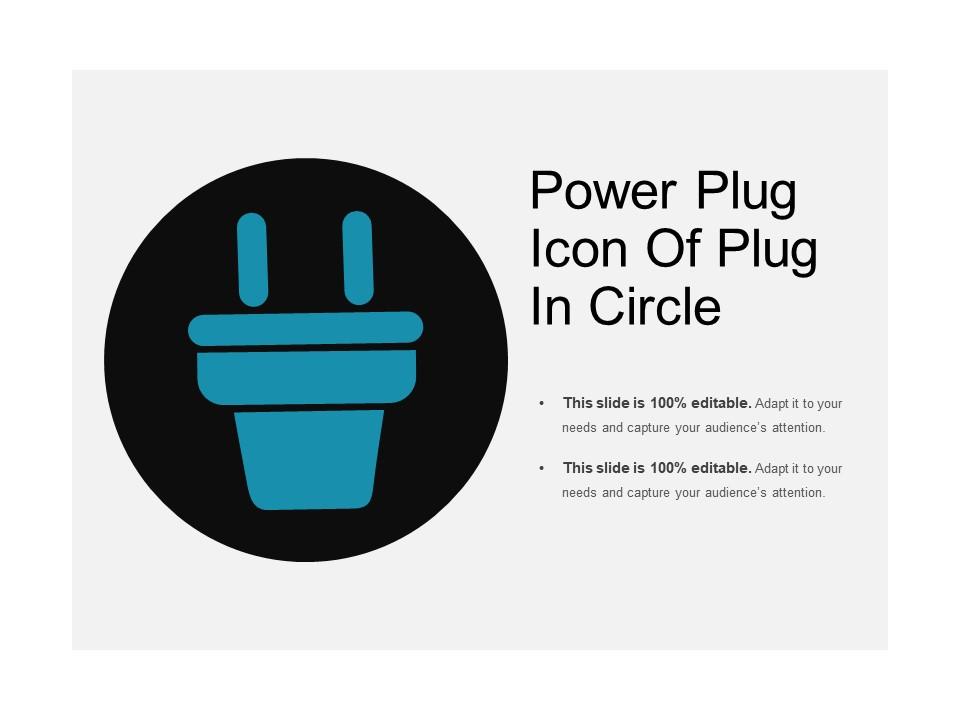Power plug icon of plug in circle Slide01