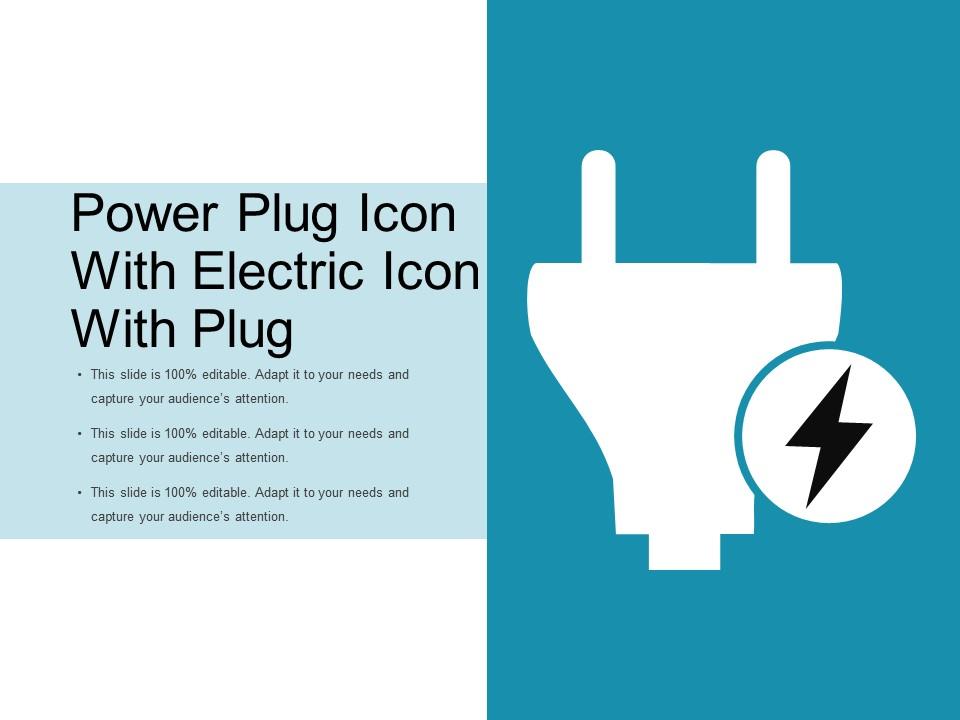 Power plug icon with electric icon with plug Slide01
