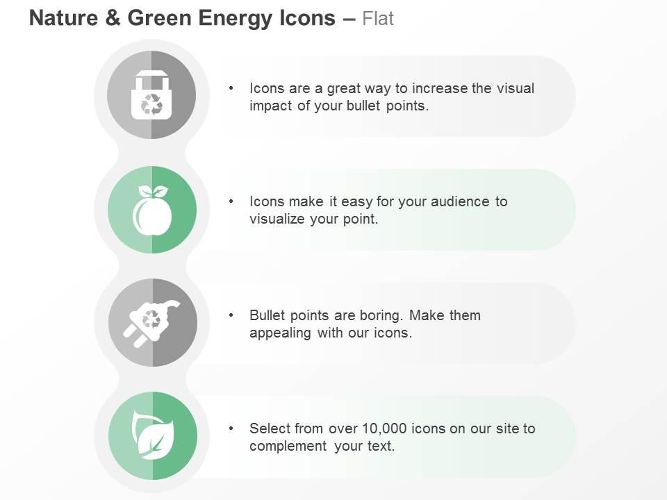 Power plug leaves nature environment ppt icons graphics Slide01