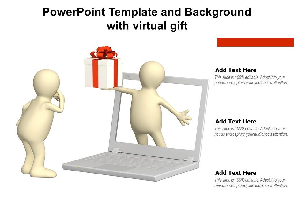 Powerpoint template and background with virtual gift Slide01