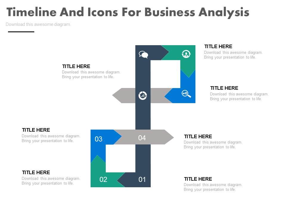Pptx six staged timeline and icons for business analysis flat powerpoint design Slide01