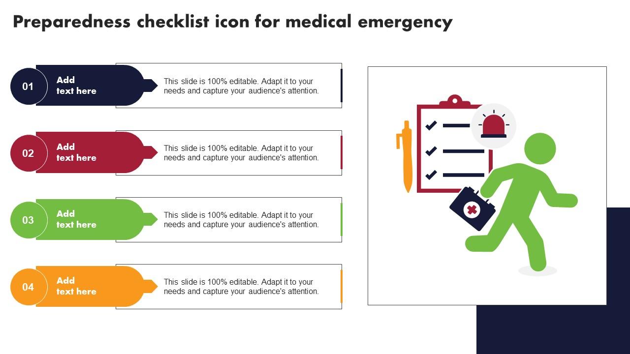 Preparedness Checklist Icon For Medical Emergency