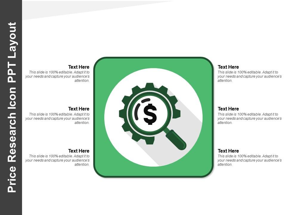 Price research icon ppt layout Slide01