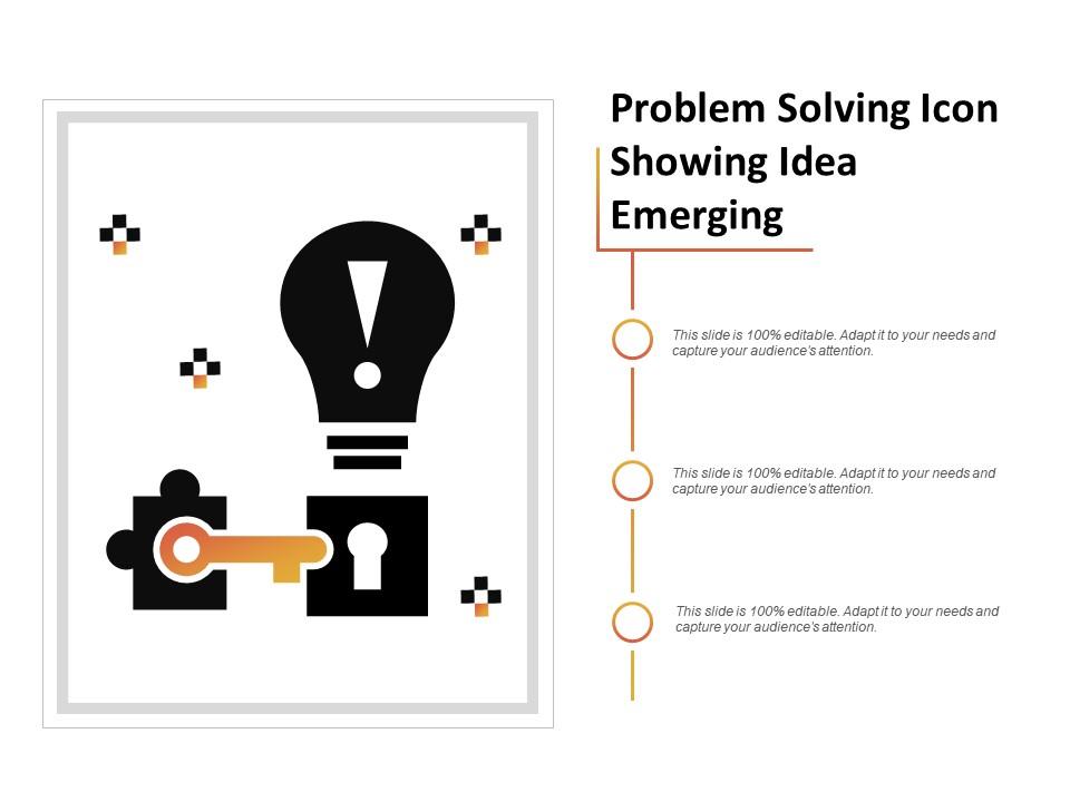 Problem solving icon showing idea emerging Slide01