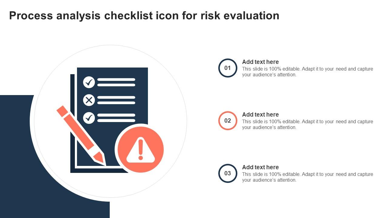 Process Analysis Checklist Icon For Risk Evaluation