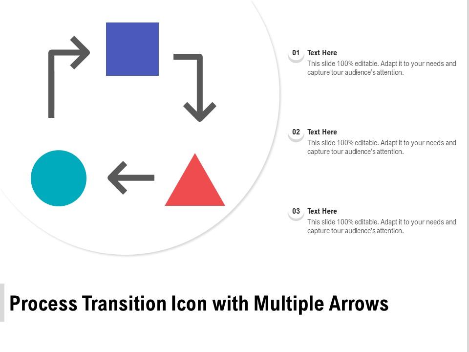 Process transition icon with multiple arrows Slide01