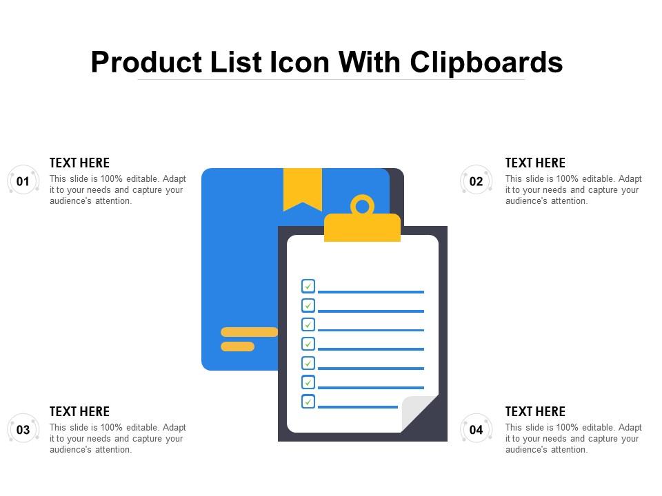 Product list icon with clipboards Slide01