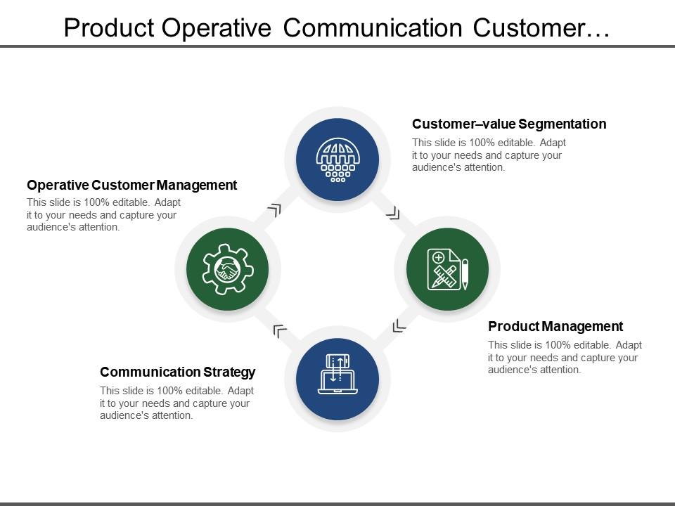 Product operative communication customer value management with icons Slide01