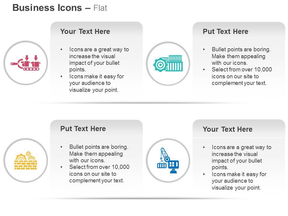 Product packing process flow transport crane ppt icons graphics Slide01