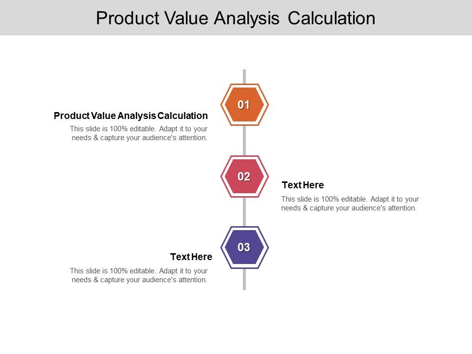 Product value analysis calculation ppt powerpoint presentation icon shapes cpb Slide01