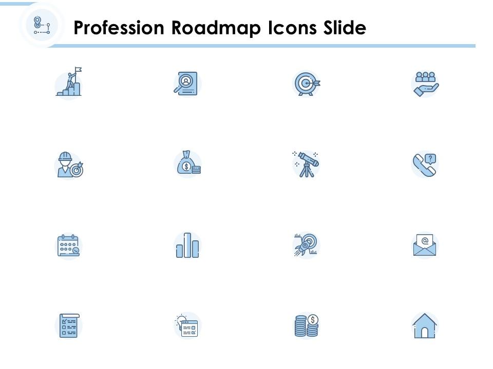 Profession roadmap icons slide growth c1186 ppt powerpoint presentation file information Slide01