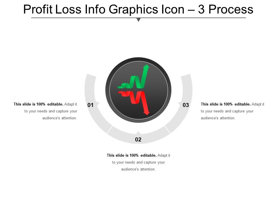 Profit loss info graphics icon 3 process ppt slide Slide01