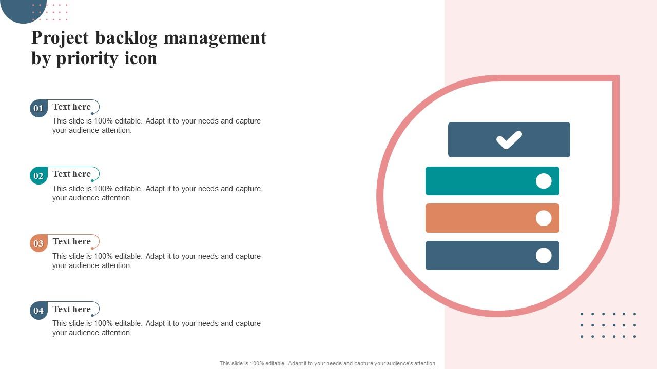 Project Backlog Management By Priority Icon Slide01