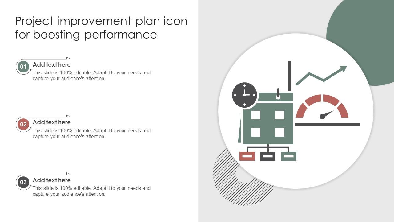Project Improvement Plan Icon For Boosting Performance Improvement Plan SS