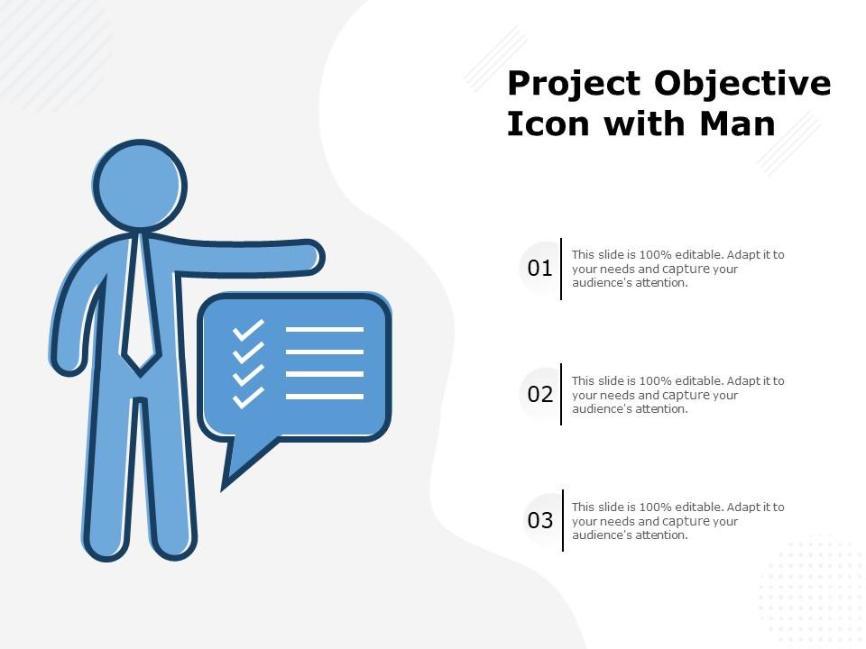 Project objective icon with man Slide01