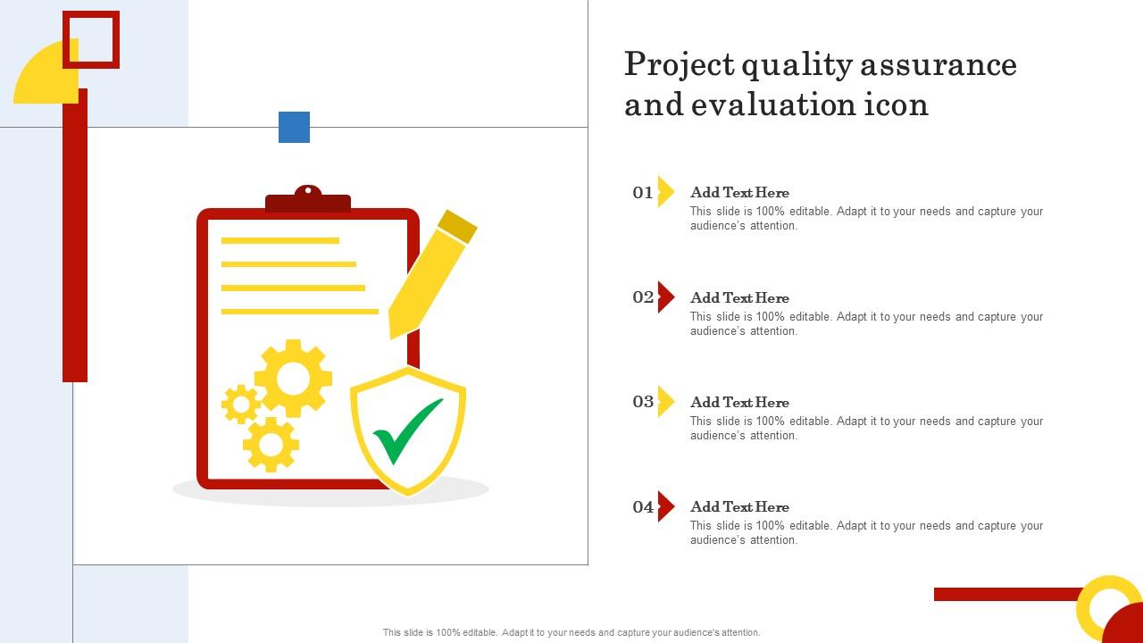 Project Quality Assurance And Evaluation Icon Slide01