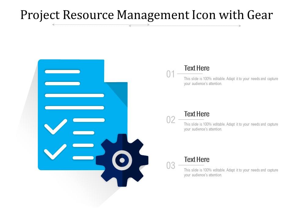 Project resource management icon with gear Slide01