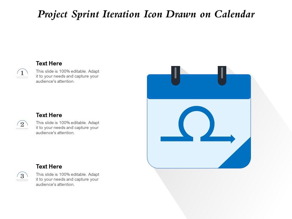 Project sprint iteration icon drawn on calendar Slide01
