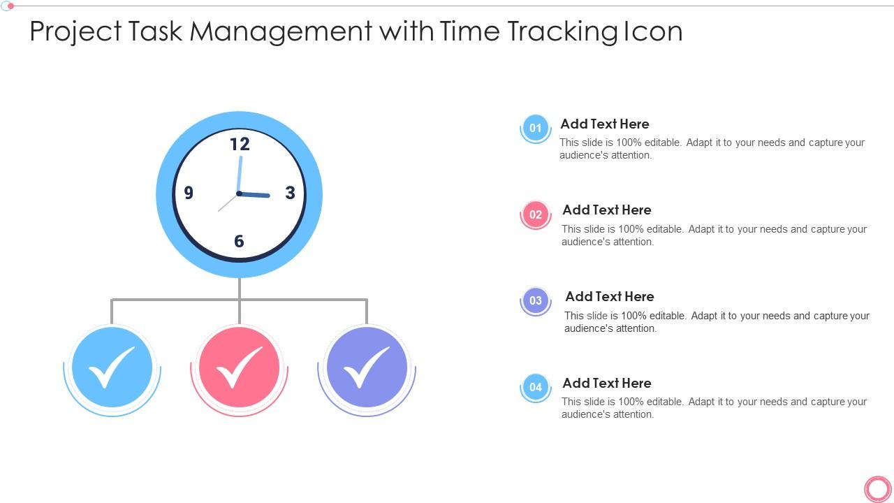 Project task management with time tracking icon Slide01
