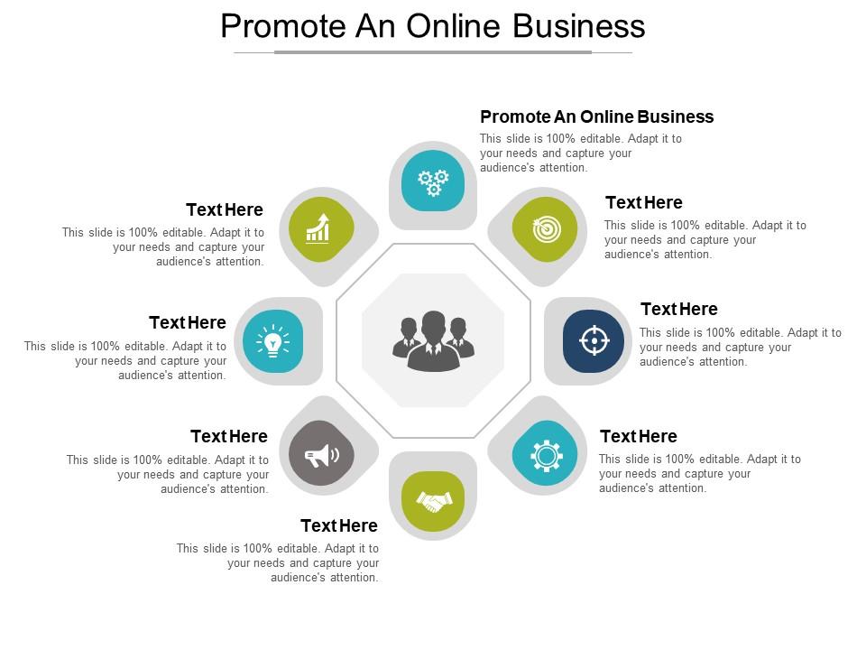Promote an online business ppt powerpoint presentation icon elements cpb Slide01